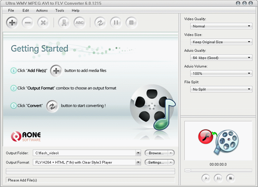 Click to view Ultra WMV MPEG AVI to FLV Converter 6.0.0202 screenshot