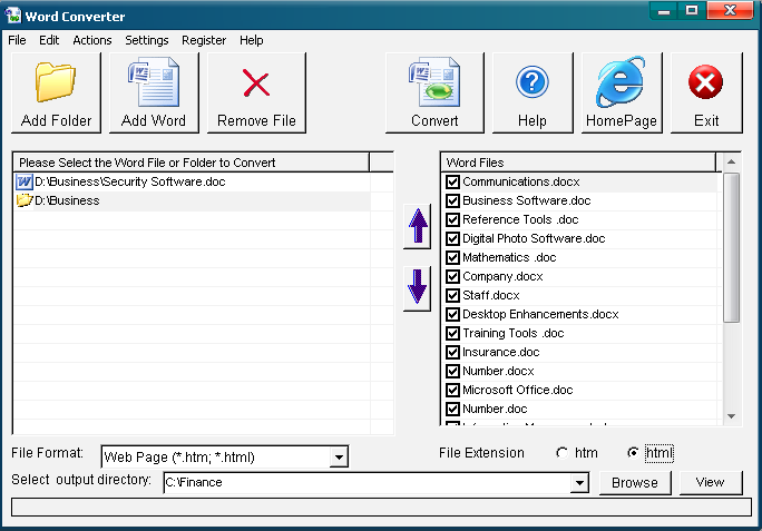 Click to view Word Converter 2009.9.9 screenshot