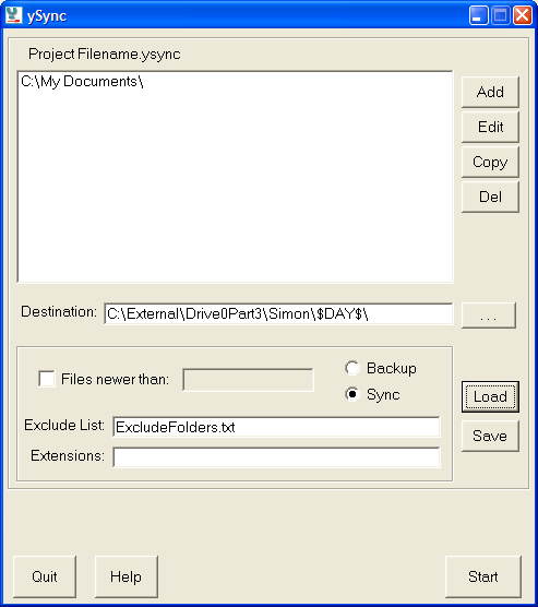 Click to view ySync 1.1.45 screenshot