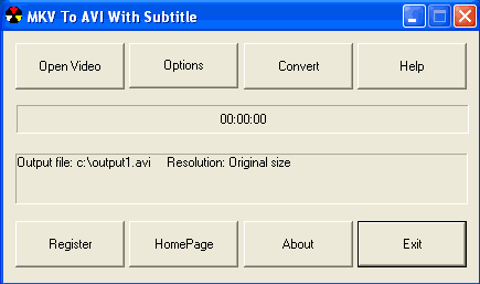 Click to view MKV To AVI With Subtitle 2.0.9.2 screenshot