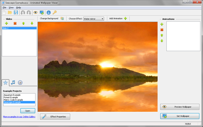 Click to view Animated Screensaver Maker 4.0.1 screenshot