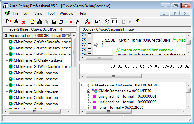 Click to view Auto Debug Professional 5.7.3.25 screenshot