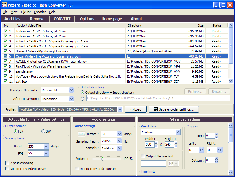 Click to view Pazera Free Video to Flash Converter 1.1 screenshot