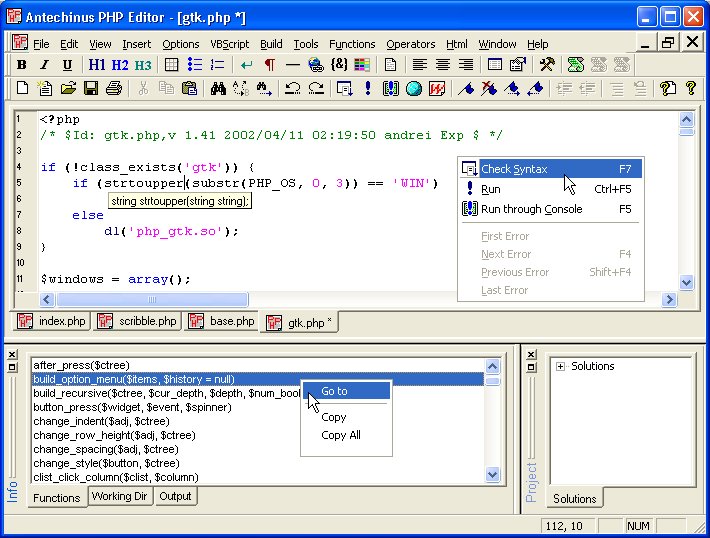 Click to view Antechinus PHP Editor 10.0 screenshot