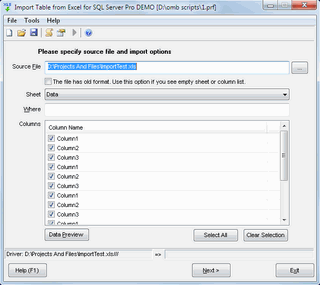 Click to view Import Table from Excel for Oracle 1.06.42 screenshot