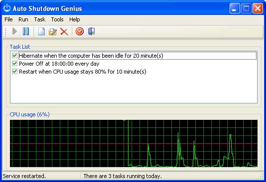 Click to view Auto Shutdown Genius 2.2.8.125 screenshot