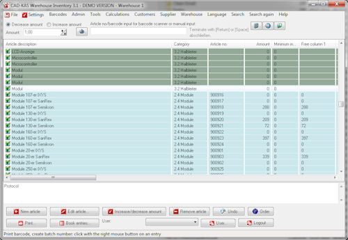 Click to view Warehouse Inventory 3.1 screenshot