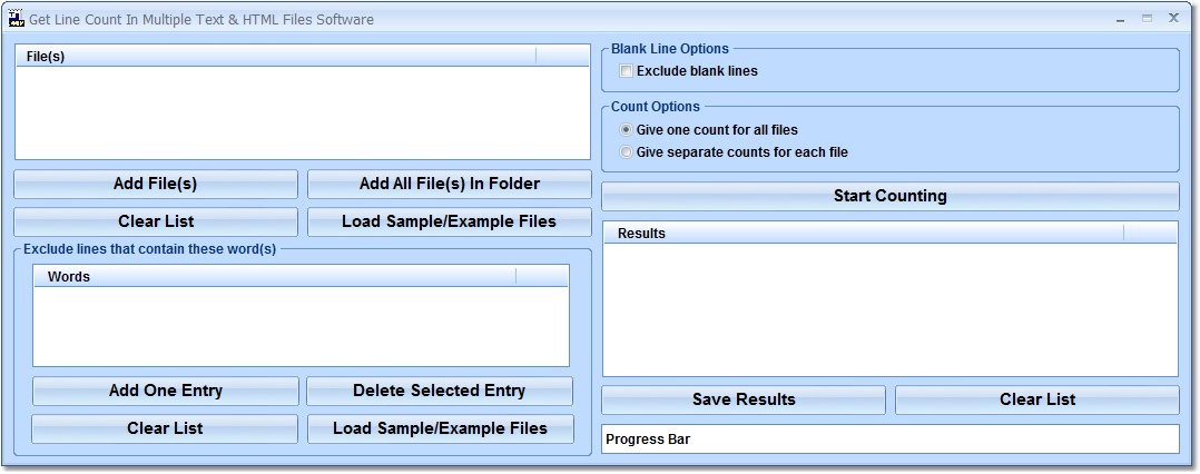 Click to view Get Line Count In Multiple Text & HTML Files Softw 7.0 screenshot