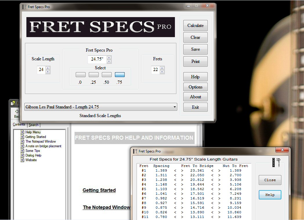 Click to view Fret Specs Pro 5 screenshot