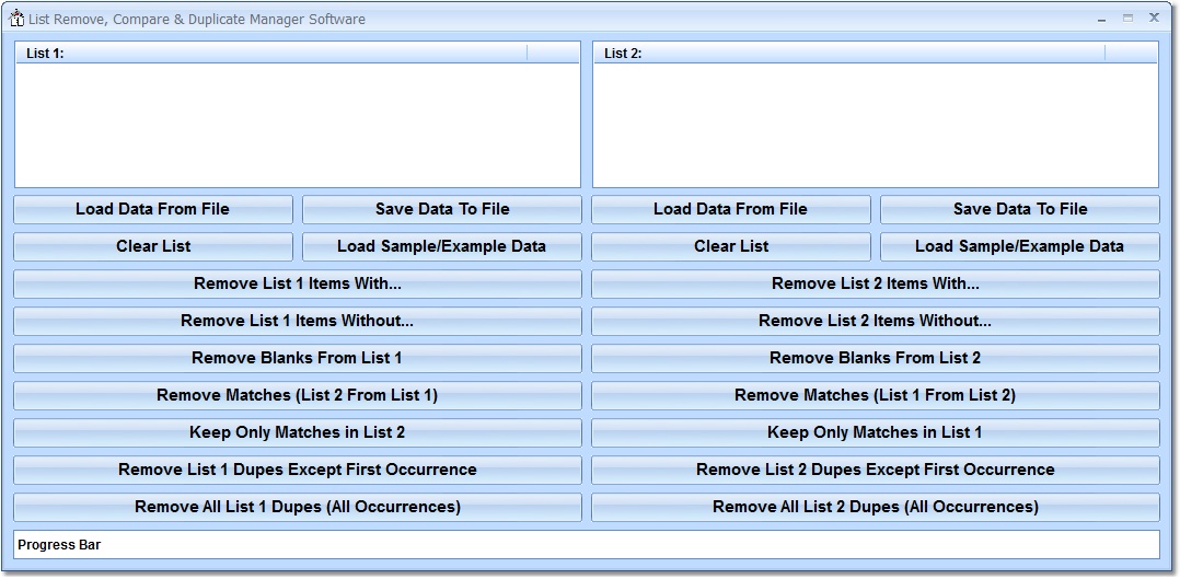 Click to view List Remove, Compare & Duplicate Manager Software 7.0 screenshot