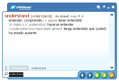 Click to view English-Spanish Collins Dictionary (SP) 2.1 screenshot