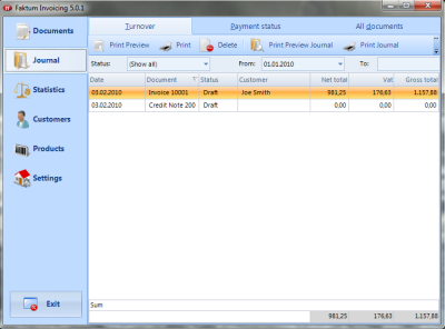 Click to view Faktum Invoicing 5.4.7 screenshot