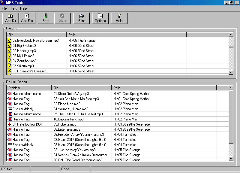 Click to view MP3 Tester 1.04 screenshot