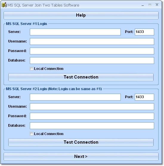 Click to view MS SQL Server Join Two Tables Software 7.0 screenshot