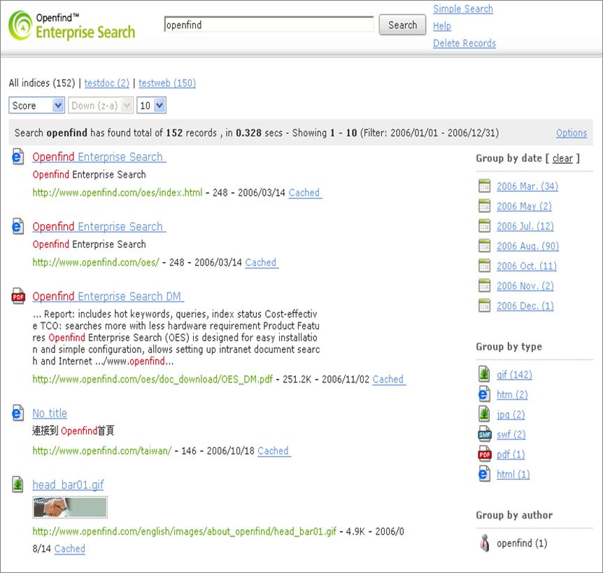 Click to view Openfind Enterprise Search 3.0 screenshot