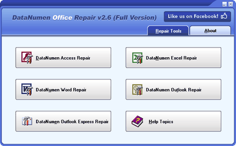 Click to view DataNumen Office Repair 2.1 screenshot