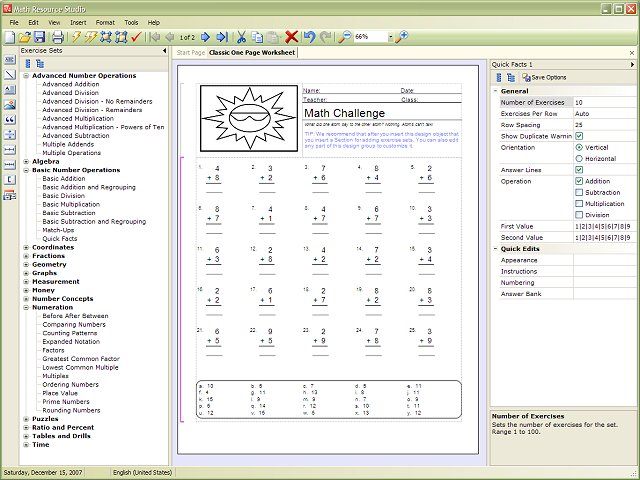 Click to view Math Resource Studio 4.4.2 screenshot
