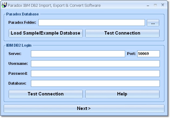 Click to view Paradox IBM DB2 Import, ../26390/Export__amp.css; Convert Software 7.0 screenshot