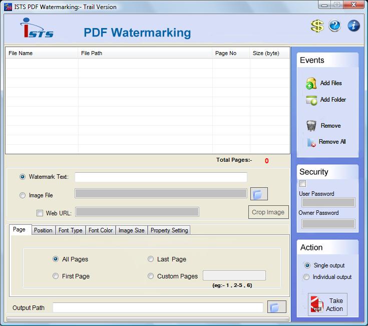 Click to view Watermark in PDF Software 2.8.0.4 screenshot