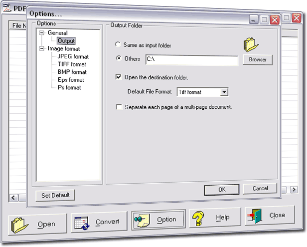 Click to view PDF to Jpeg/Jpg/Tiff/Bmps converter 3.50 screenshot