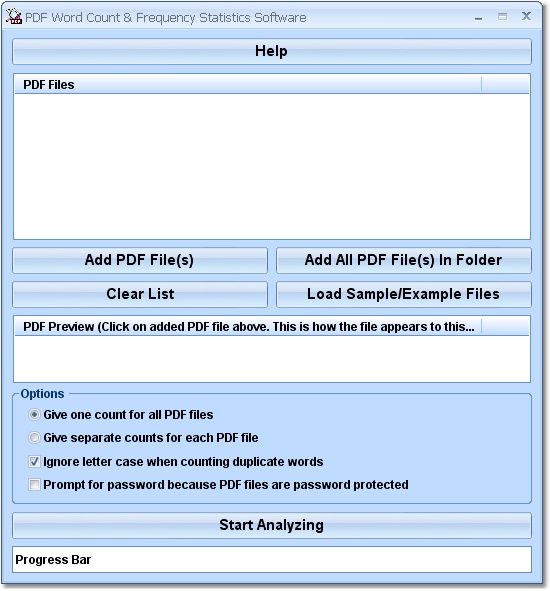 Click to view PDF Word Count & Frequency Statistics Software 7.0 screenshot