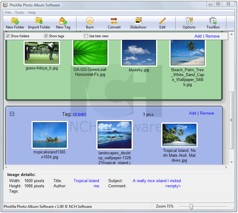 Click to view Photilla Photo Album Software 1.00 screenshot