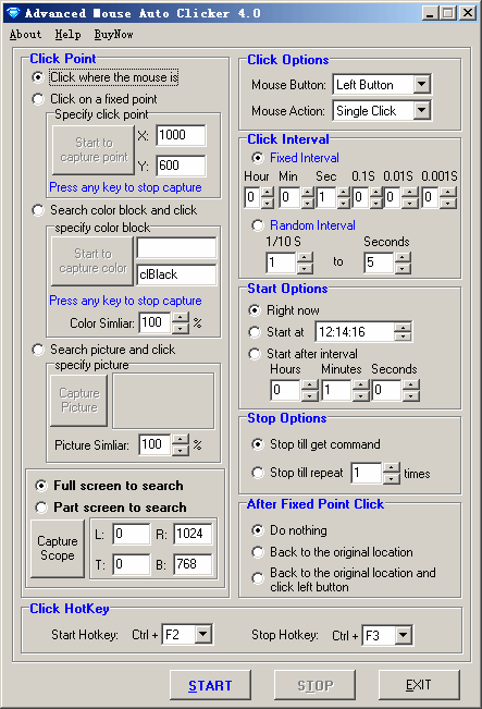 Click to view Advanced Mouse Auto Clicker 4.0.1 screenshot
