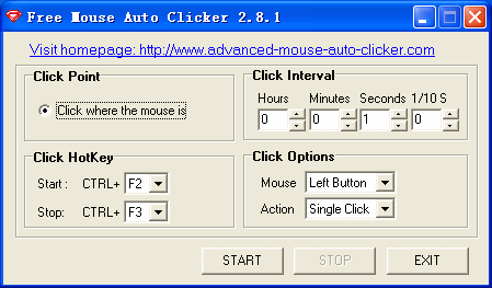 Click to view Free Mouse Auto Clicker 3.4.3 screenshot