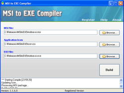 Click to view MSI to EXE Compiler 1.2.0.5 screenshot