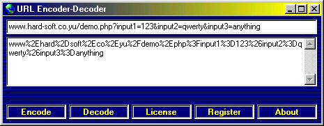 Click to view URL Encoder-Decoder 1.00 screenshot
