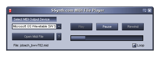 Click to view SSynth.com MIDI File Player 201.02 screenshot