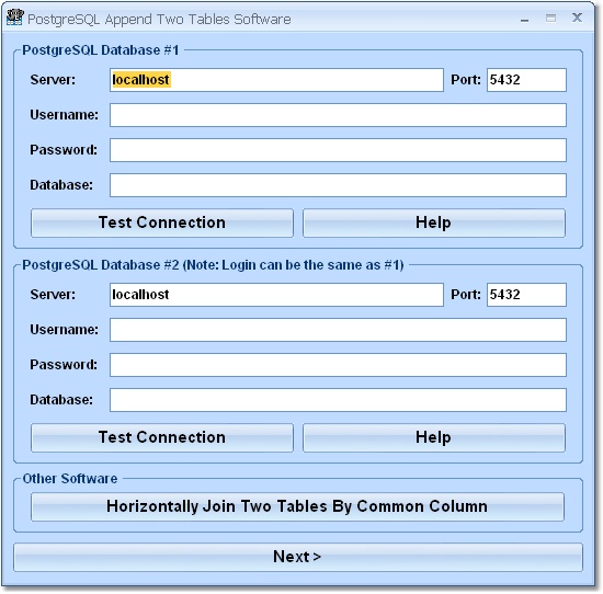 Click to view PostgreSQL Append Two Tables Software 7.0 screenshot