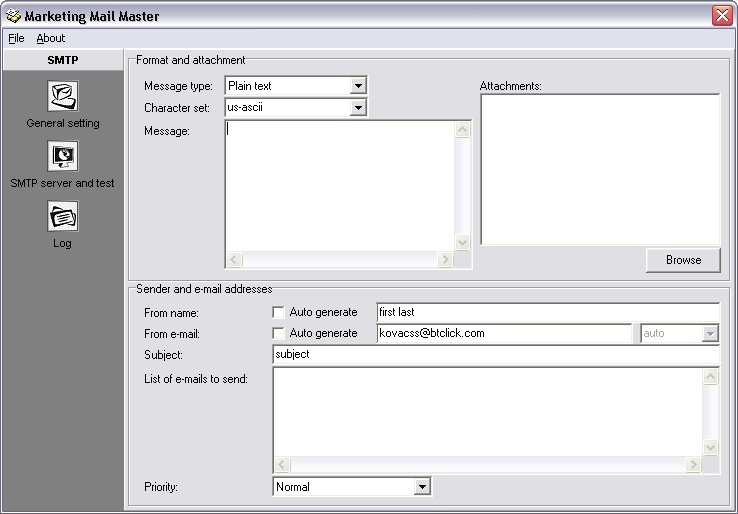 Click to view Marketing Mail Master 1.2 screenshot