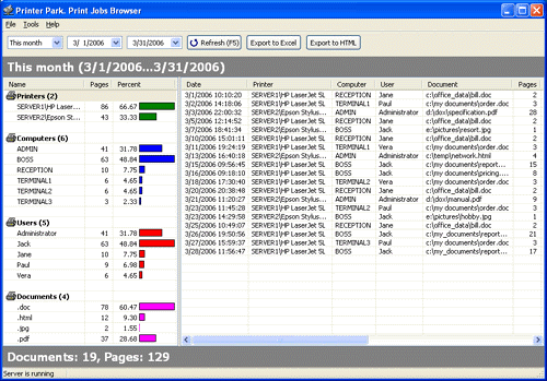 Click to view Print365. Print monitoring software 2.1 screenshot
