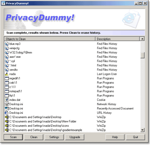 Click to view PrivacyDummy! 1.0 screenshot