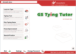 Click to view GS Typing Tutor 2.99 screenshot