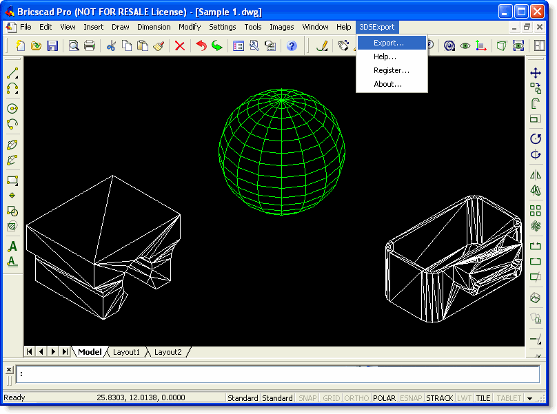 Click to view 3DS Export for Bricscad 1.0 screenshot