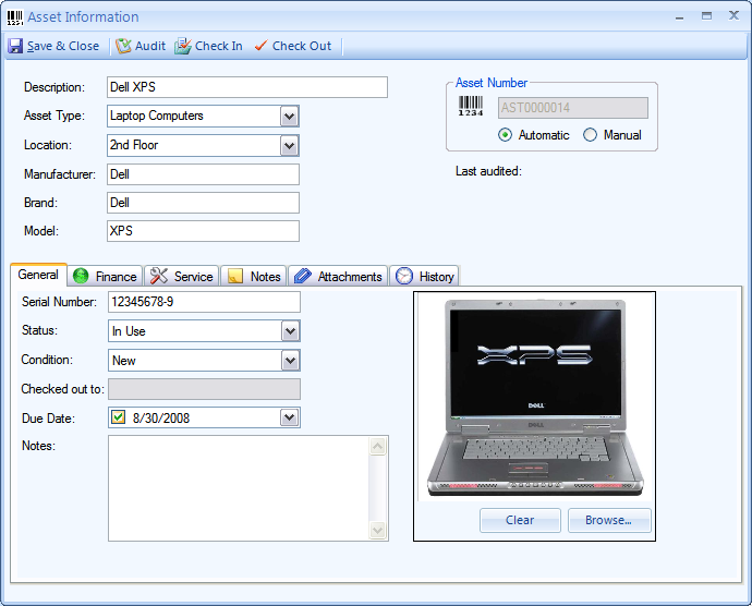 Click to view Asset Manager Standard Edition 1.0.1169 screenshot