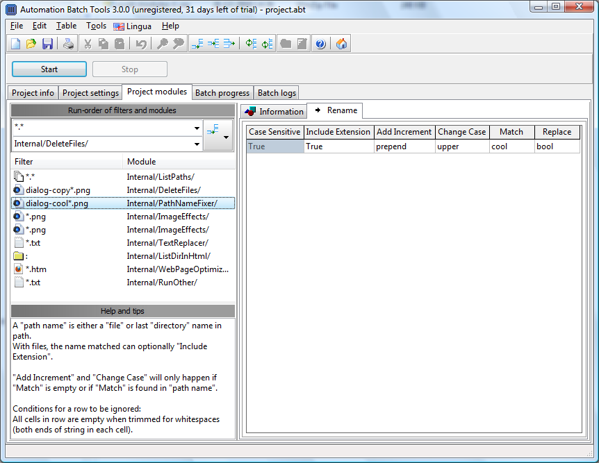 Click to view Automation Batch Tools 3.2.3 screenshot