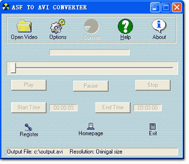 Click to view ASF to AVI Converter 3.1 screenshot