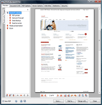 Click to view ReaSoft PDF Printer Lite 3.8 screenshot