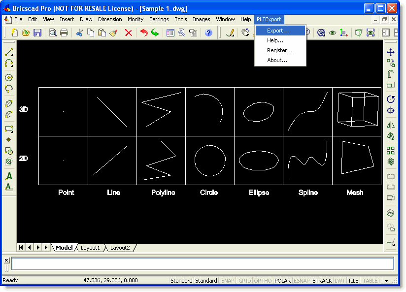 Click to view PLT Export for Bricscad 1.0 screenshot