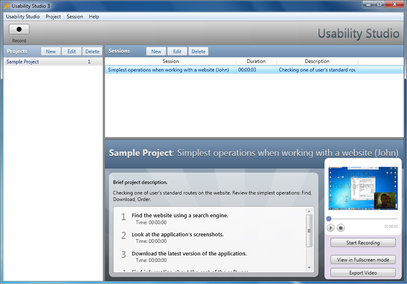 Click to view Usability Studio 3.1.4674.41579 screenshot