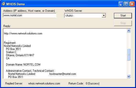 Click to view WHOIS ActiveX Control 5.0.0.1 screenshot