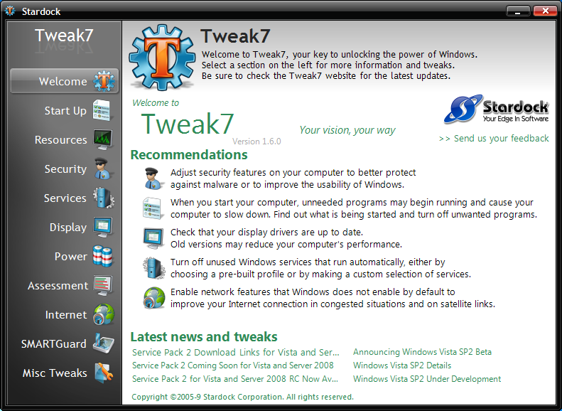 Click to view Tweak 7 1.0 screenshot