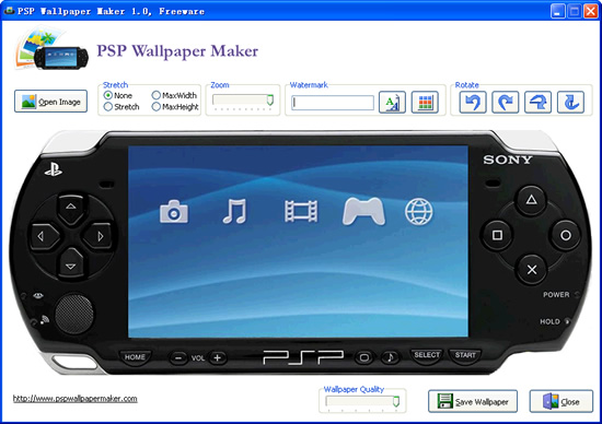 Click to view PSP Wallpaper Maker 1.0 screenshot