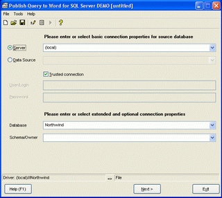 Click to view Publish Query to Word for SQL Server 1.06.42 screenshot