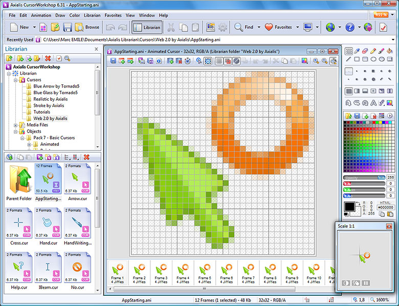 Click to view Axialis CursorWorkshop 6.33 screenshot