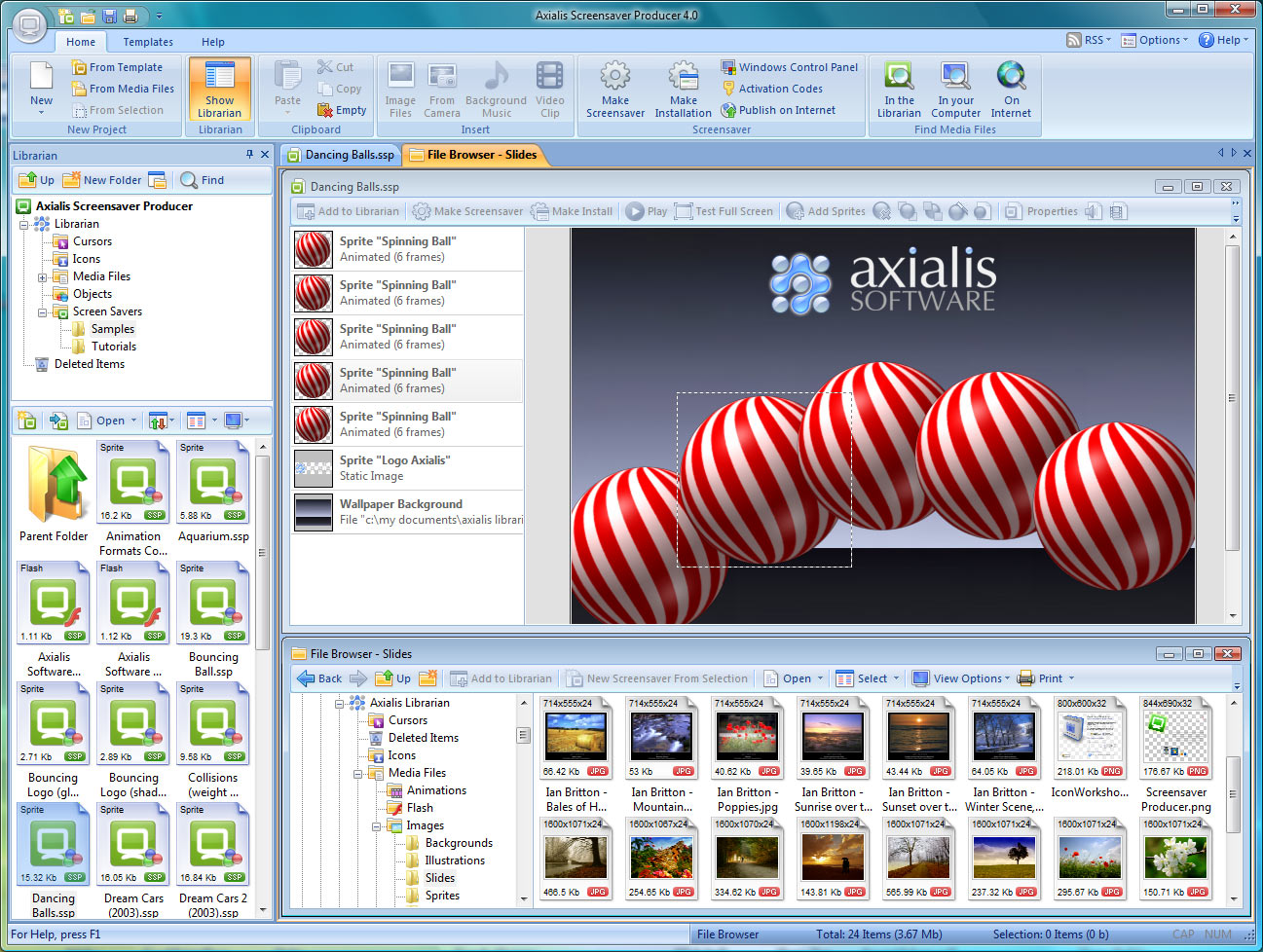 Click to view Axialis Screensaver Producer 4.2 screenshot
