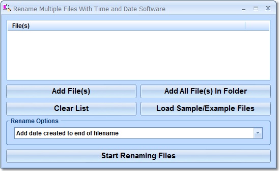 Click to view Rename Multiple Files With Time and Date Software 7.0 screenshot
